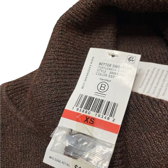 NWT KAREN KANE Turtleneck Sweater Brown Size XS - Picture 6 of 7
